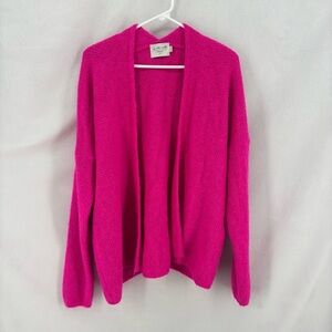 La Petite Maille FRNCH Paris Hot Pink Alpaca Open Front Cardigan small medium